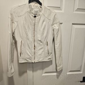 Guess White leather jacket - Size M